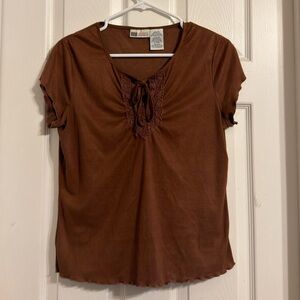 Faded Glory Brown Lace Women's Blouse